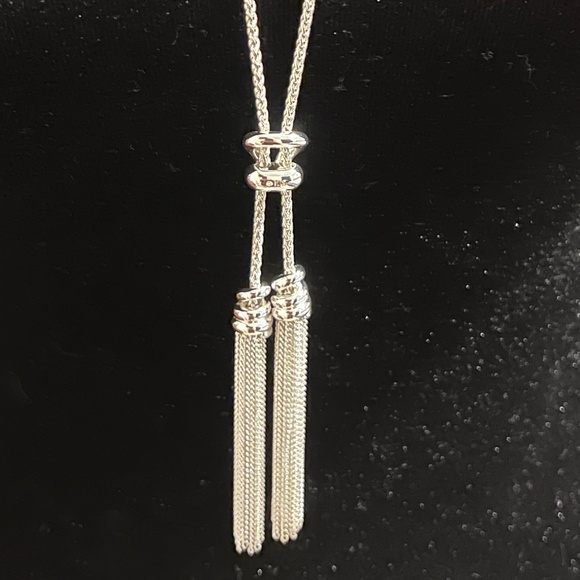 Kendra Scott Silver Lariat Choker Adjustable Necklace - Picture 3 of 15